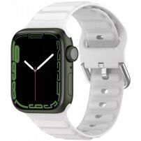Silikonowy pasek Ocean Ripple dla Apple Watch 42mm / 41mm / 40mm / 38mm - biały