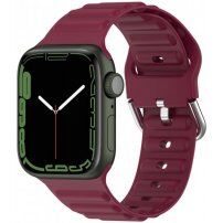 Silikonowy pasek Ocean Ripple dla Apple Watch 42mm / 41mm / 40mm / 38mm - bordowe