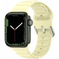 Silikonowy pasek Ocean Ripple dla Apple Watch 42mm / 41mm / 40mm / 38mm - jasnożółty