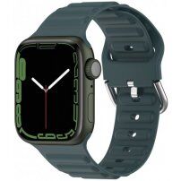 Silikonowy pasek Ocean Ripple dla Apple Watch Ultra 49mm / 46mm / 45mm / 44mm / 42mm - naftowy