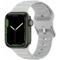 Silikonowy pasek Ocean Ripple dla Apple Watch Ultra 49mm / 46mm / 45mm / 44mm / 42mm - szary