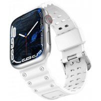 Wytrzymały silikonowy pasek dla Apple Watch 42mm / 41mm / 40mm / 38mm - biały