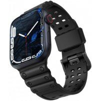 Wytrzymały silikonowy pasek dla Apple Watch 42mm / 41mm / 40mm / 38mm - czarny