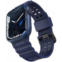 Wytrzymały silikonowy pasek dla Apple Watch 42mm / 41mm / 40mm / 38mm - ciemnoniebieski