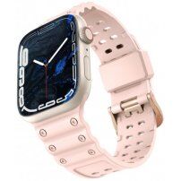 Wytrzymały silikonowy pasek dla Apple Watch 42mm / 41mm / 40mm / 38mm - różowy