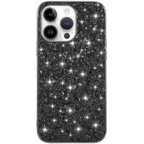 Pokrowiec ochronny z cekinami dla iPhone 14 Pro - czarny