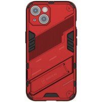 Trwałe etui ochronne ze stojakiem do iPhone 14 Plus - czerwony