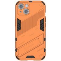 Trwałe etui ochronne ze stojakiem do iPhone 14 Plus - pomarańczowe
