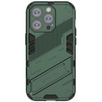 Trwałe etui ochronne ze stojakiem do iPhone 14 Pro - zielone