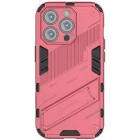 Trwałe etui ochronne ze stojakiem do iPhone 14 Pro - różowy