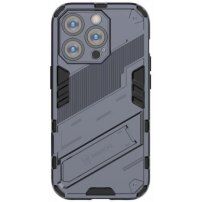 Trwałe etui ochronne ze stojakiem do iPhone 14 Pro Max - szary
