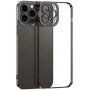 Etui przezroczyste z metalizowaną krawędzią dla iPhone 14 Plus - czarny