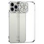 Etui przezroczyste z metalizowaną krawędzią dla iPhone 14 Plus - srebrny