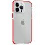 Etui przezroczyste z kolorową ramką z miękkiego plastiku do iPhone 14 Pro Max - czerwony