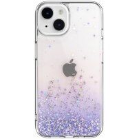 Etui przezroczyste z cekinami do iPhone 14 Plus - fioletowy
