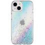 Etui przezroczyste z cekinami do iPhone 14 Plus - tęcza