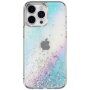 Etui przezroczyste z cekinami do iPhone 14 Pro - tęcza