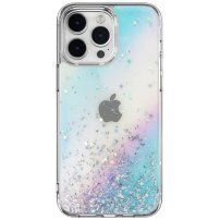 Etui przezroczyste z cekinami do iPhone 14 Pro - tęcza