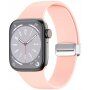 Silikonowy pasek z metalowym zapięciem magnetycznym dla Apple Watch 42mm / 41mm / 40mm / 38mm - różowy