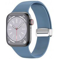 Silikonowy pasek z metalowym zapięciem magnetycznym dla Apple Watch 42mm / 41mm / 40mm / 38mm - niebieskie