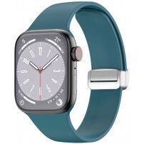 Silikonowy pasek z metalowym zapięciem magnetycznym dla Apple Watch Ultra 49mm / 46mm / 45mm / 44mm / 42mm - turkusowy