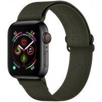 Nylonowy pasek z przesuwaną klamrą dla Apple Watch Ultra 49mm / 46mm / 45mm / 44mm / 42mm - oliwkowe