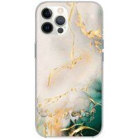 Błyszcząca marmurowa pokrywa dla iPhone 11 Pro Max - beżowy-zielony