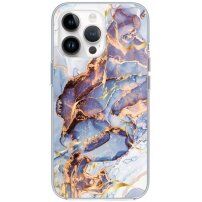 Błyszcząca marmurowa pokrywa dla iPhone 13 Pro - niebieskie