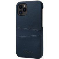 Skórzana okładka z kieszenią na karty dla iPhone 11 Pro - niebieskie