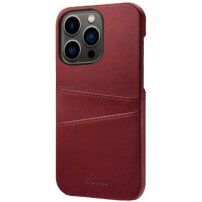 Skórzana okładka z kieszenią na karty dla iPhone 13 Pro Max - czerwony