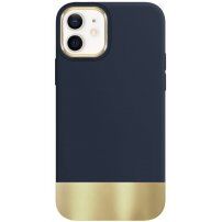 Pokrywa ochronna z platerowanym dnem dla iPhone 12 / 12 Pro - niebieskie