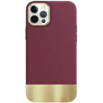 Pokrywa ochronna z platerowanym dnem dla iPhone 12 Pro Max - bordowe