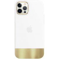 Pokrywa ochronna z platerowanym dnem dla iPhone 12 Pro Max - biały