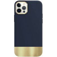 Pokrywa ochronna z platerowanym dnem dla iPhone 12 Pro Max - niebieskie