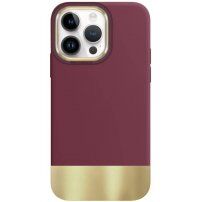 Pokrywa ochronna z platerowanym dnem dla iPhone 13 Pro Max - bordowe
