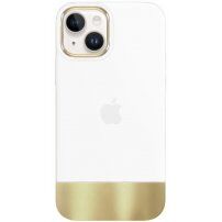 Pokrywa ochronna z platerowanym dnem dla iPhone 14 - biały