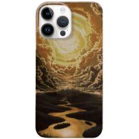 Błyszcząca okładka z malowanym wzorem dla iPhone 13 Pro - niebo