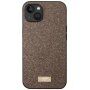 Elegancka brokatowa osłona Sulada dla iPhone 14 - brązowe