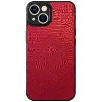 Pokrowiec z błyszczącej skóry PU dla iPhone 14 - czerwony