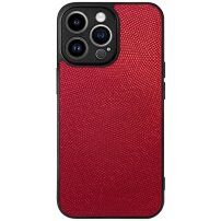 Pokrowiec z błyszczącej skóry PU dla iPhone 14 Pro - czerwony