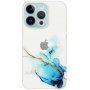 Przezroczysty pokrowiec z marmurowym wzorem dla iPhone 14 Pro Max - niebieskie