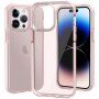 Etui przezroczyste z kolorową ramką z miękkiego plastiku do iPhone 14 Pro Max - różowy