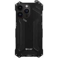 R-Just super wytrzymała metalowy pokrowiec "Armor" dla iPhone 13 Pro - czarny