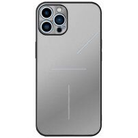 Aluminiowa osłona R-Just z ochroną obiektywu kamery dla iPhone 12 Pro Max - srebrny