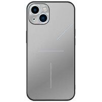 Aluminiowa osłona R-Just z ochroną obiektywu kamery dla iPhone 14 - srebrny