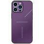Aluminiowa osłona R-Just z ochroną obiektywu kamery dla iPhone 14 Pro Max - fioletowy