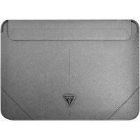 Guess Saffiano Triangle Metal Logo etui dla iPada Pro 12,9"/ MacBook do 14" - srebrna