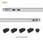 ENKAY 3w1 błyszczące etui z ultra cienkim etui klawiatury EU i zaślepkami portów dla MacBook Pro 13" z Touch Barem (A1706 / A1989 / A2159) - czarny