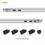 ENKAY 3w1 błyszczący etui z ultra cienkim etui klawiatury EU i zaślepkami portów dla MacBook Pro 15" z Touch Barem (A1707 / A1990) - czarny