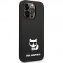 Karl Lagerfeld Choupette silikonowy pokrowiec dla iPhone 14 Pro - czarny